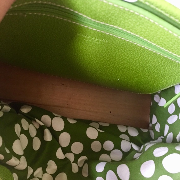 Kate Spade Canvas Black Green Bucket Bag Shoulder - Picture 5 of 8